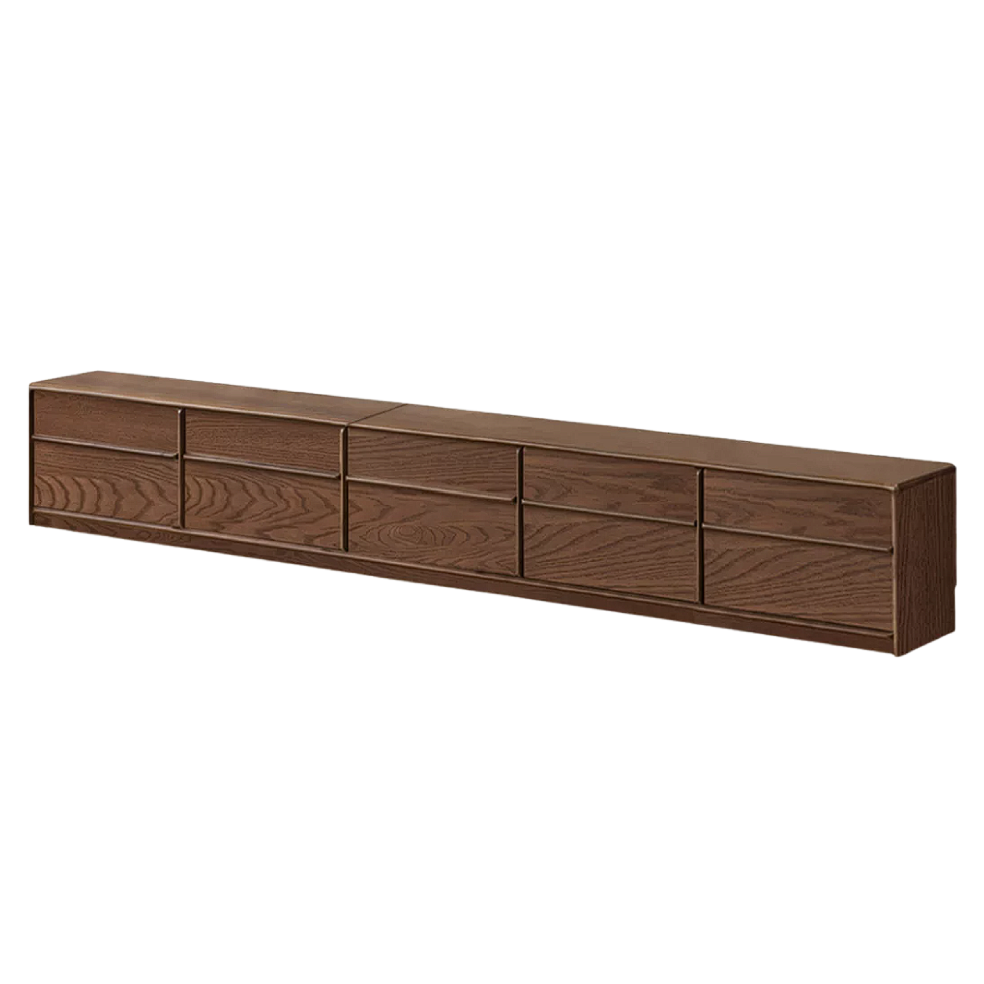 Black Walnut, Sandalwood, White Ash, Ash, Oak Solid Wood Italian Light Luxury Floor TV Cabinet.