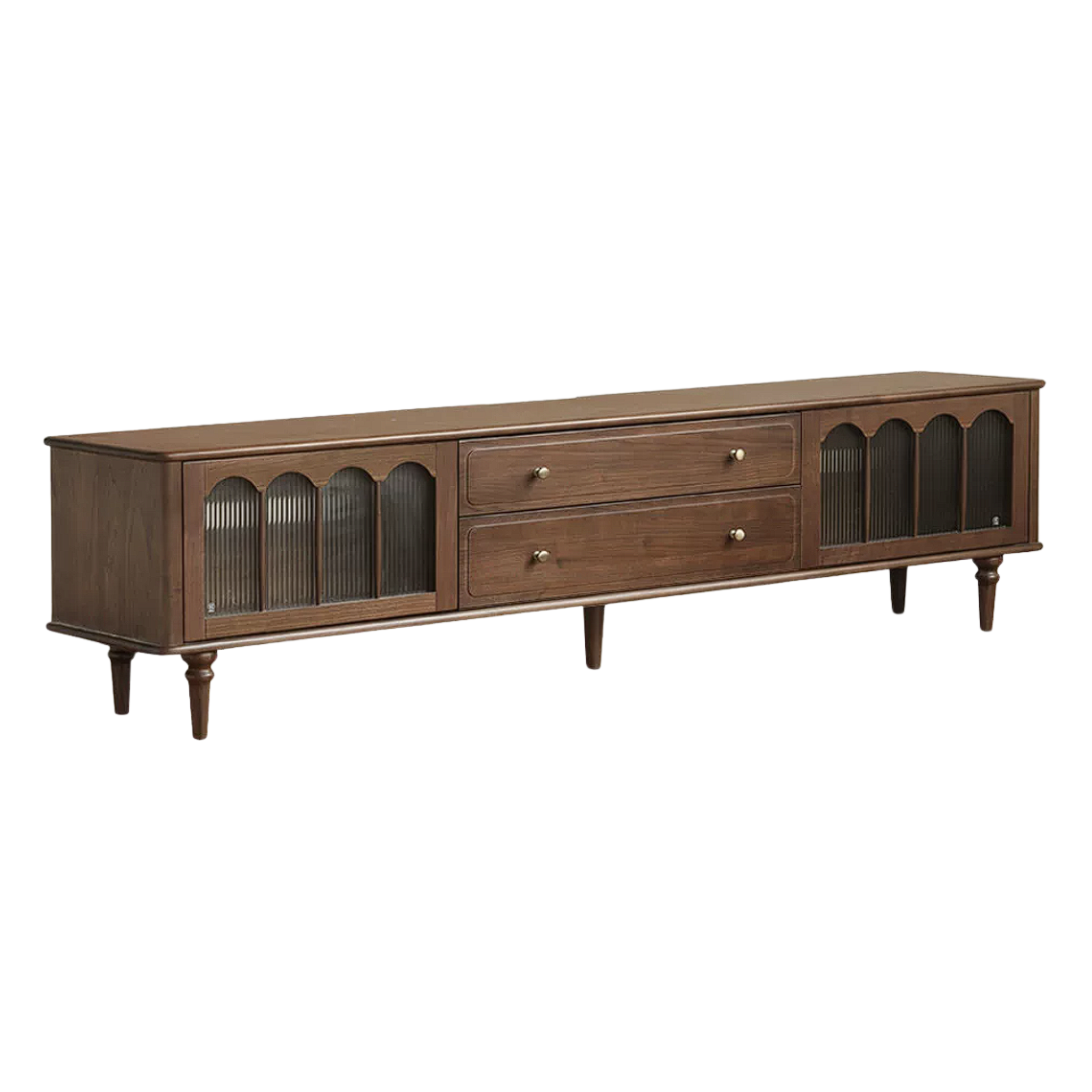 Black Walnut, Peachwood, Ash Solid Wood American Retro TV Cabinet