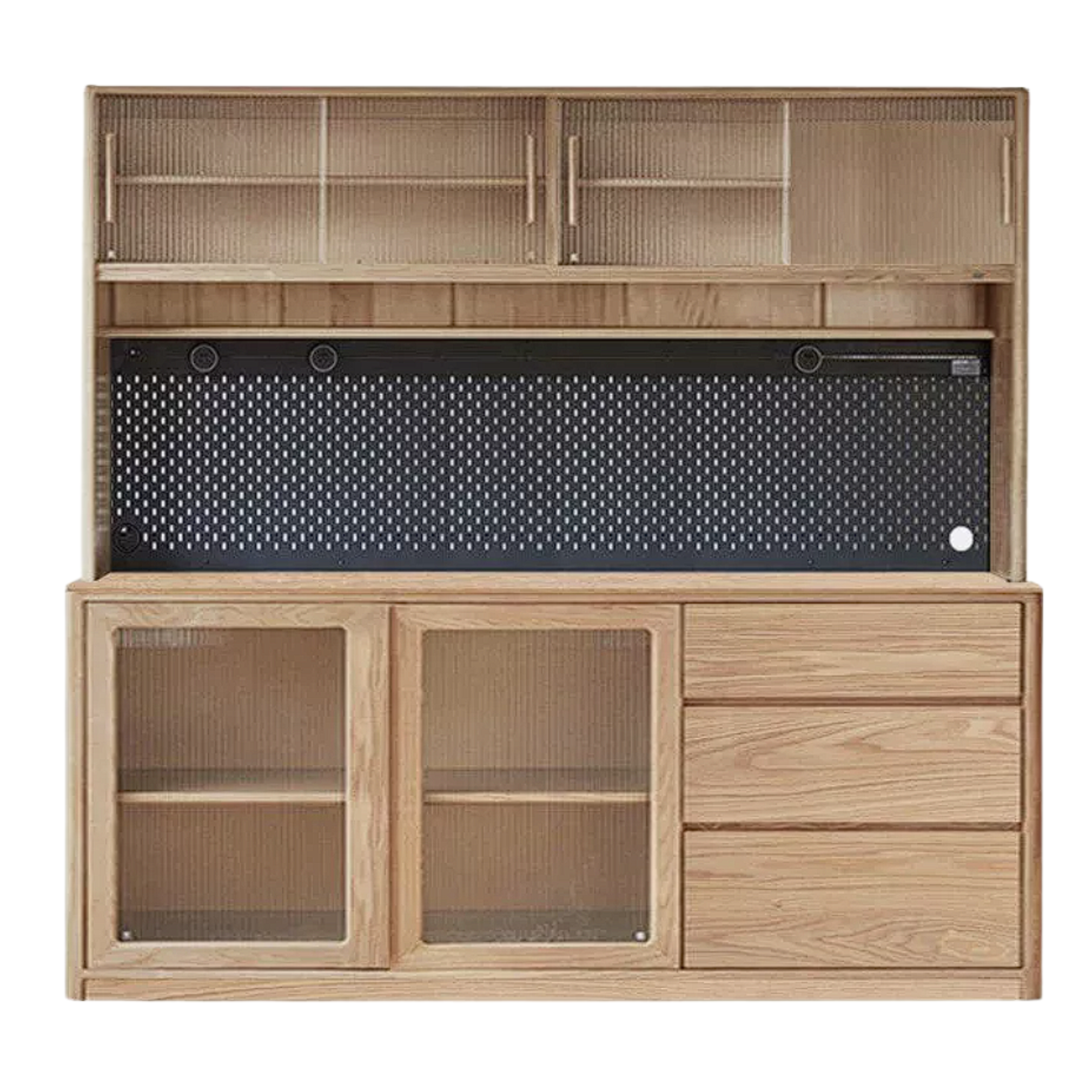 Ash Solid Wood White Wax Rock Plate Sideboard