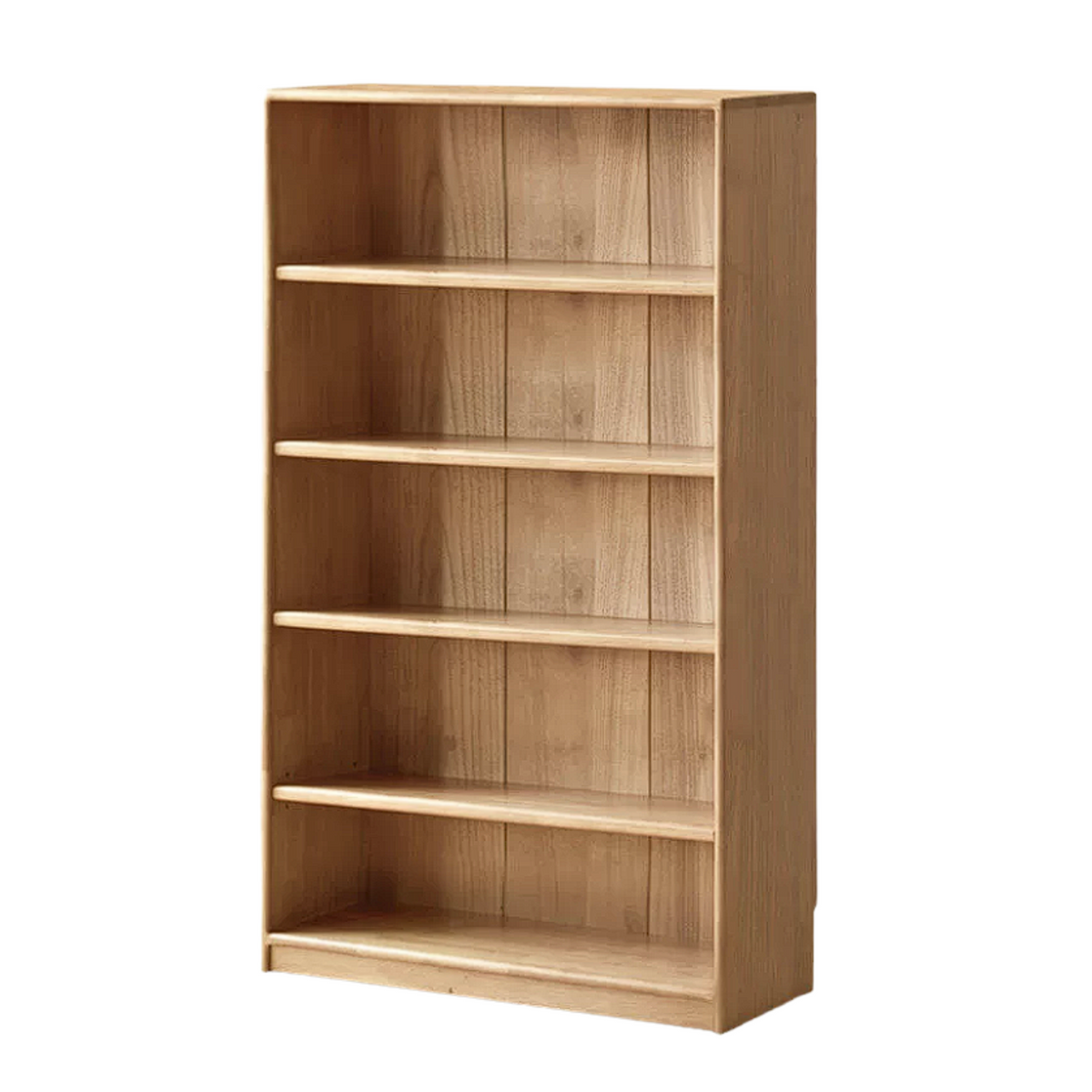 Solid Rubberwood Floor-Standing Bookcase with Study Storage Cabinet