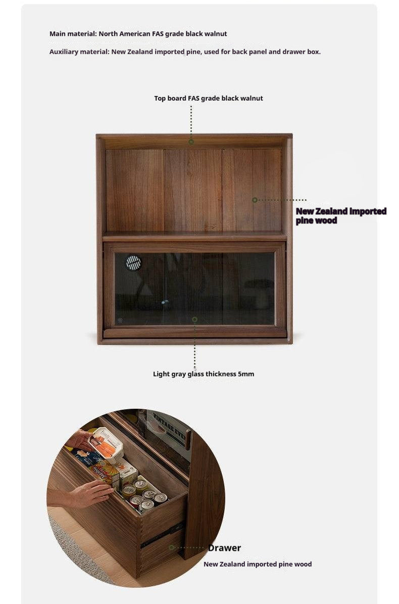 Sandalwood, Oak, Black Walnut, Ash Solid Wood Light Luxury Style Module Bookcase