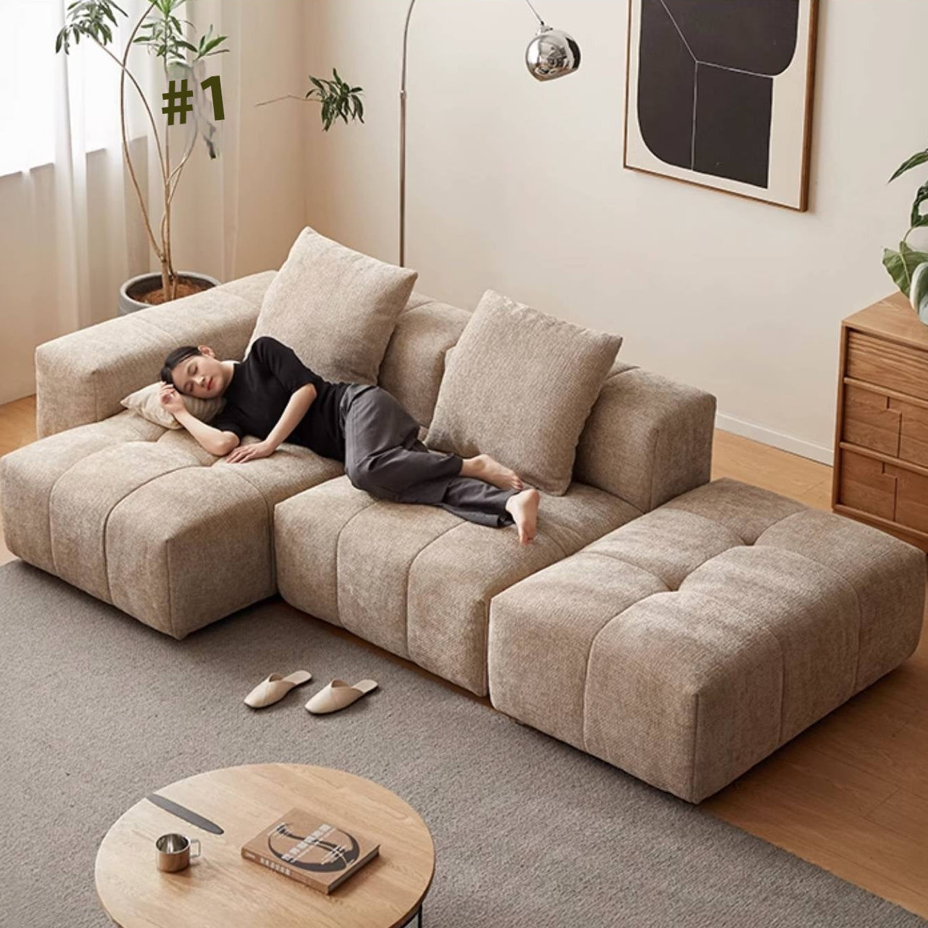 Modular Chenille Sofa – Modern Casual Free-Combination Sectional