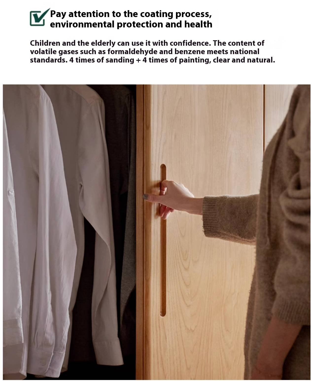 Oak, Ash Solid Wood Wardrobe With Sliding Doors