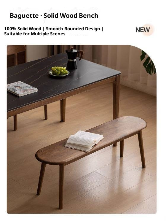 Black Walnut, Oak Solid Wood Nordic Long Bench