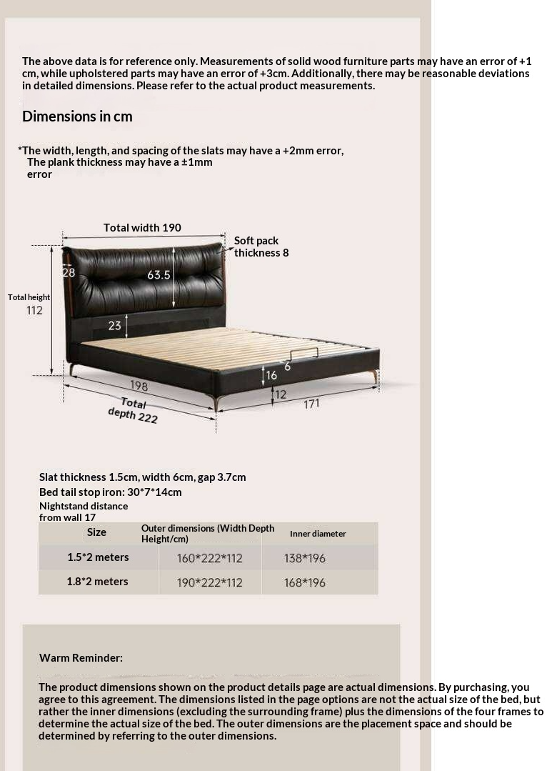 Genuine Leather Platform Bed with Wingback Tufted Headboard