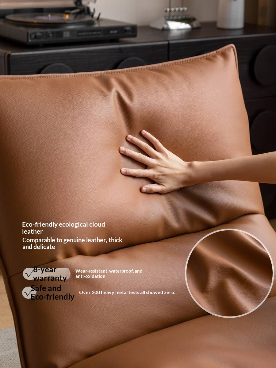 Italian Modern Swivel Lounge Chair with Upholstered Cushion eco leather