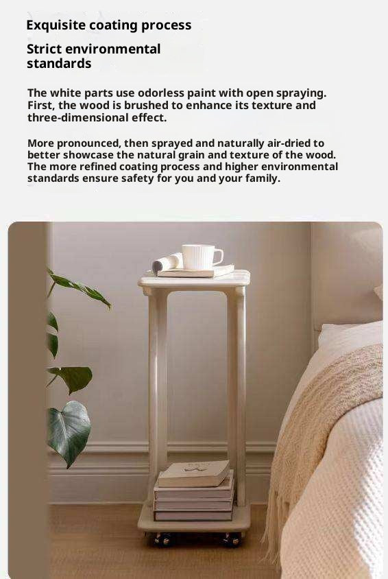 Oak Solid Wood Modern Minimalist Movable Nightstand