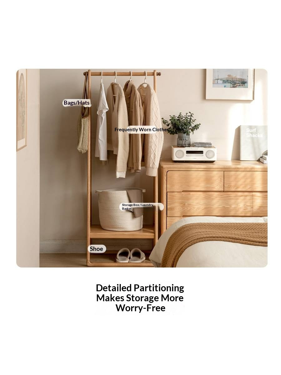 Solid Rubberwood Nordic Minimalist Standing Hanger