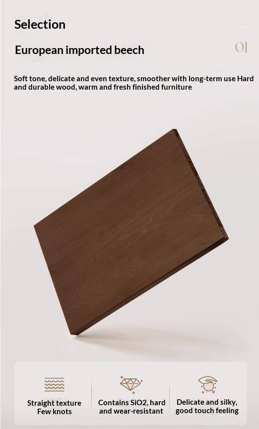 Beech Solid Wood Rock Board Dining Table