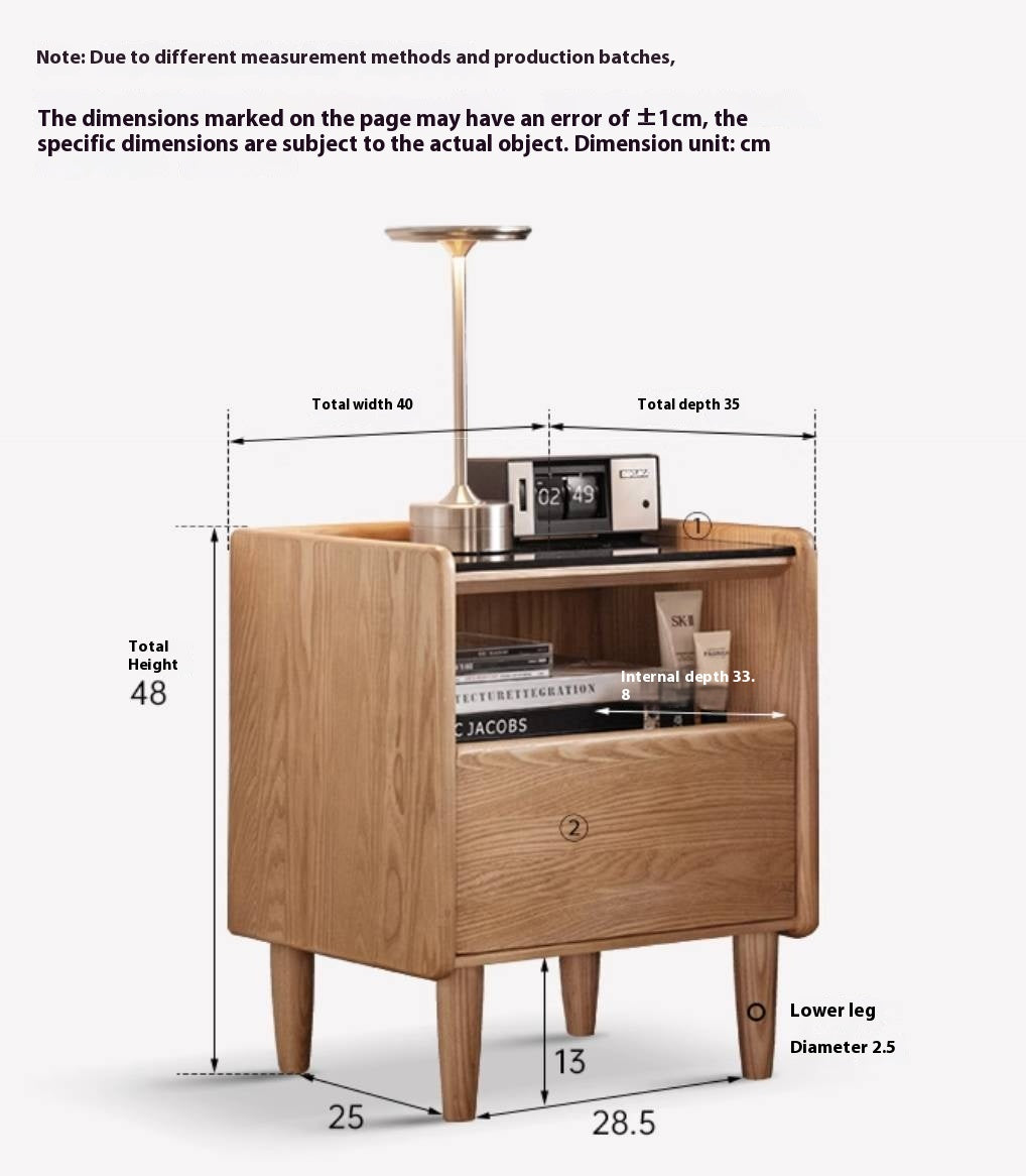 Black walnut, Ash, Cherry, Poplar, Solid Rubberwood Modern Nightstand.