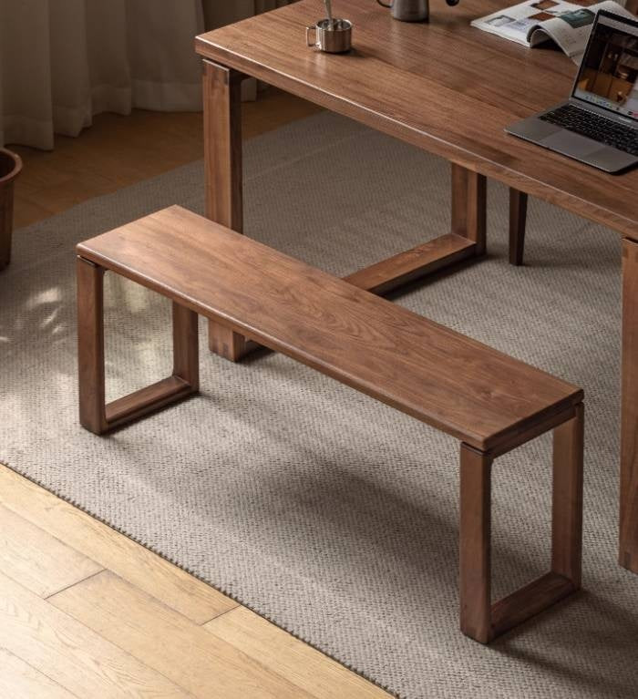 Black Walnut, Oak Solid Wood Long Bench