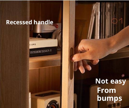 Ash Solid Wood Modern Minimalist Side Cabinet with Light.