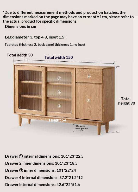 Oak Solid Wood Ultra-Thin Sideboard