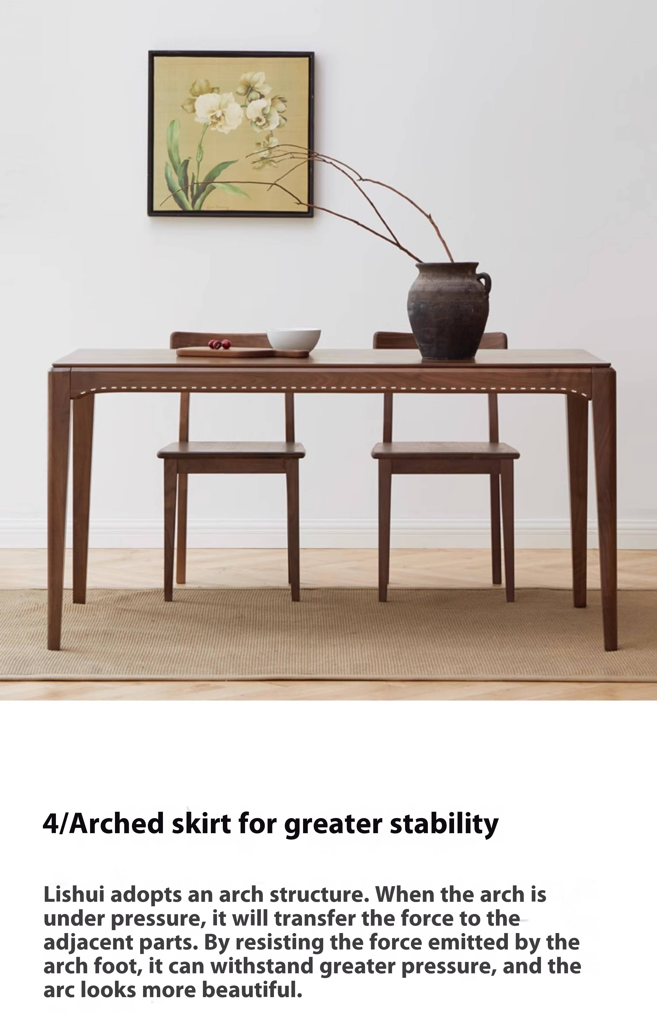 Black Walnut, Ash Solid Wood Modern Light Luxury Nordic Dining Table