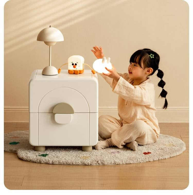 Rubber Wood Solid Wood Children's Nightstand.