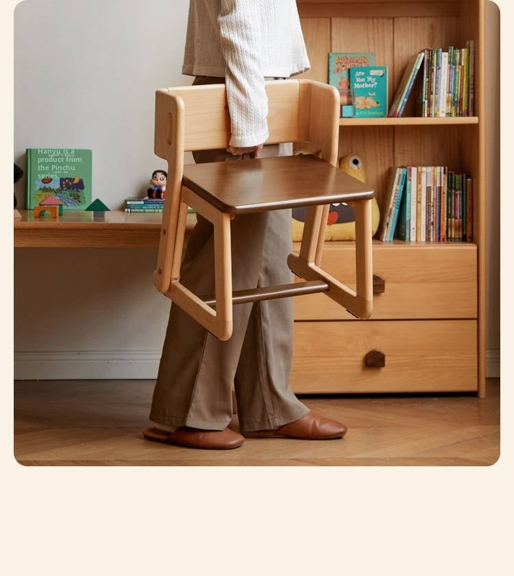 Beech Solid Wood Children's Multi-function Step Ladder Chair.