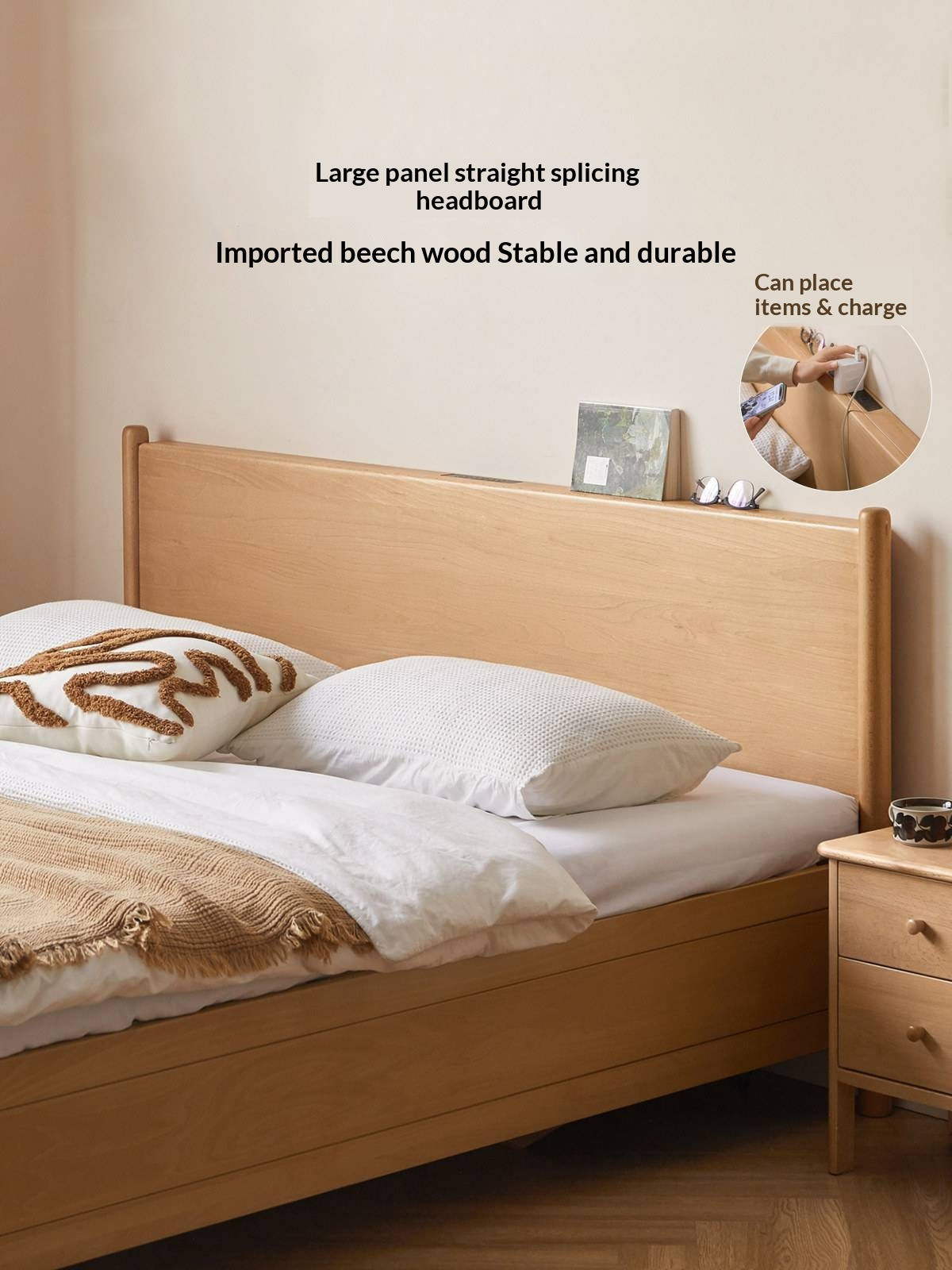 Beech Solid Wood Box Bed — Simple Design, Multi-Functional Bed