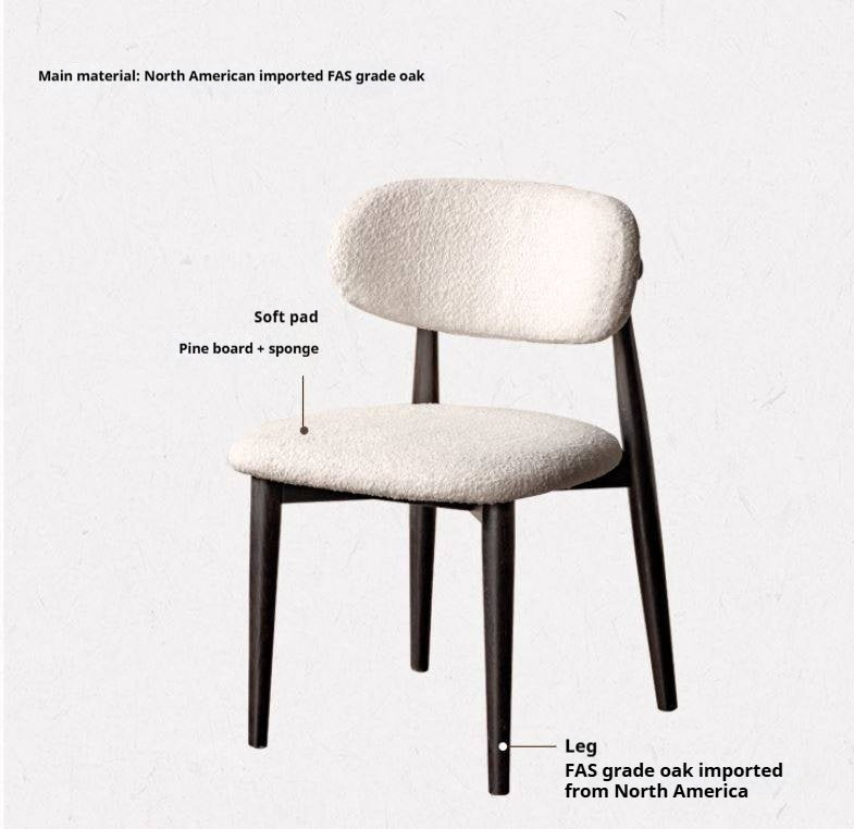 4 pcs Oak Solid Wood, Solid Rubberwood Modern Soft Dining Chair