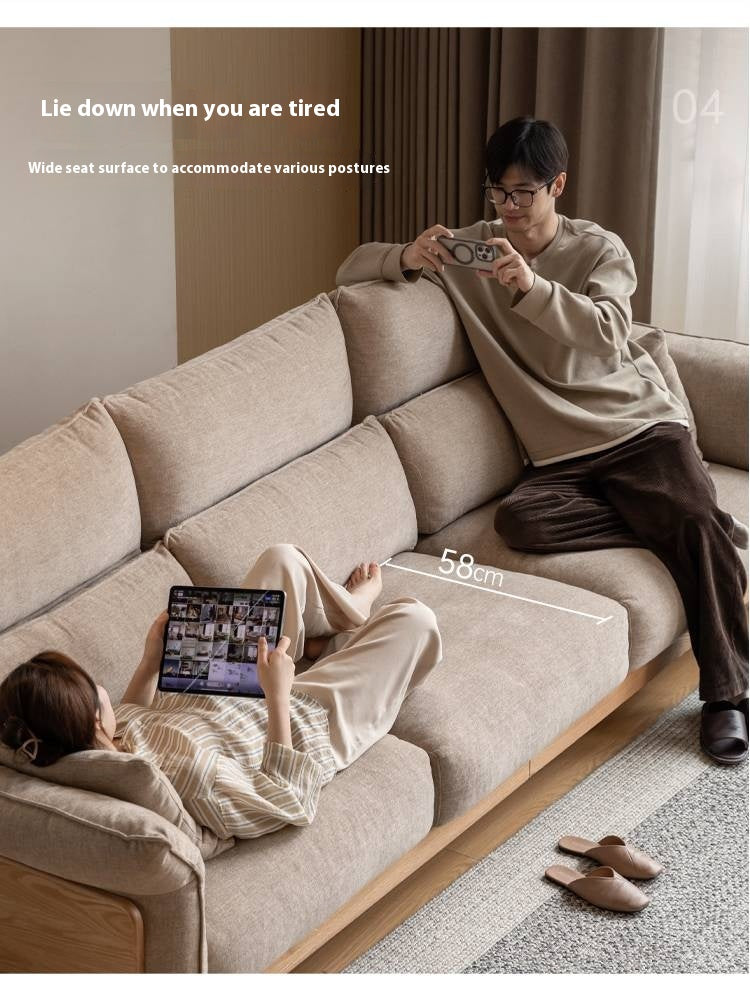 Oak Solid Wood high-back sofa