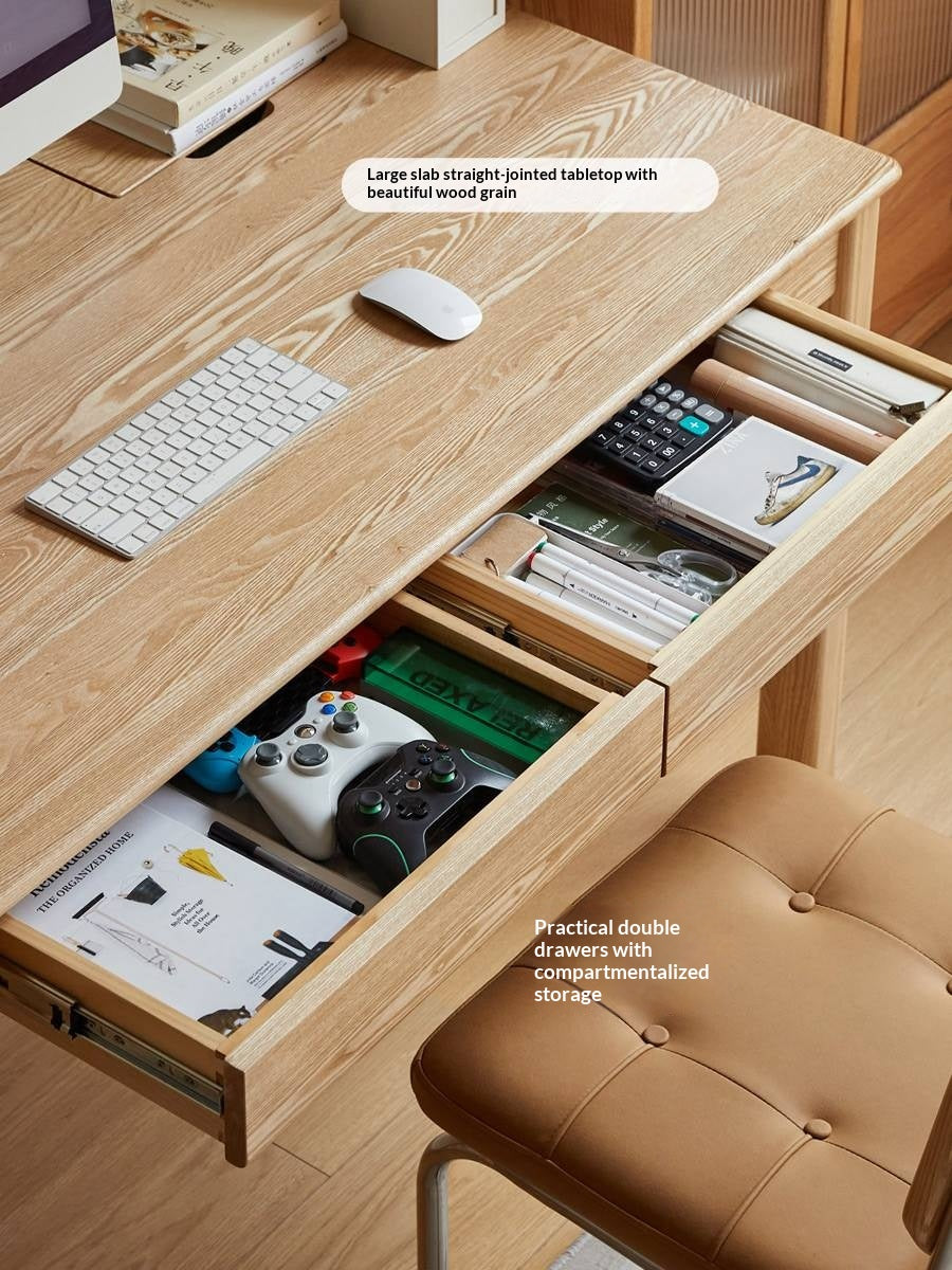 Ash Solid Wood Modern Multifunctional Office Desk