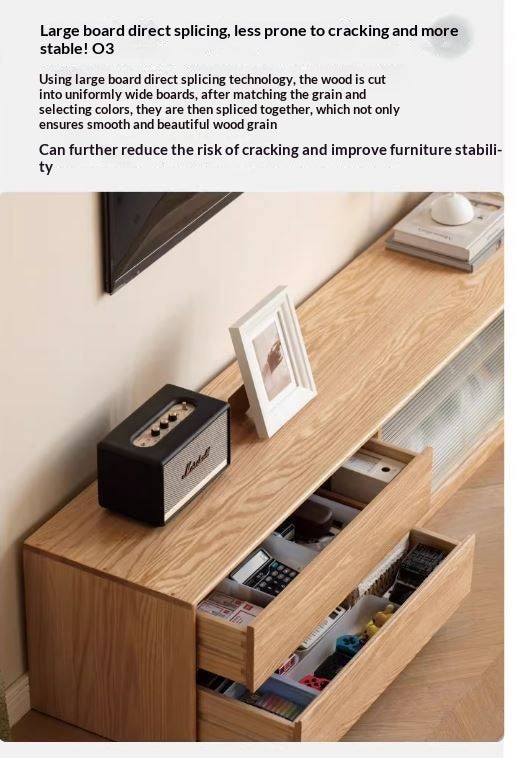 Solid RubberWood, Oak Solid Wood TV Cabinet Floor Combination,