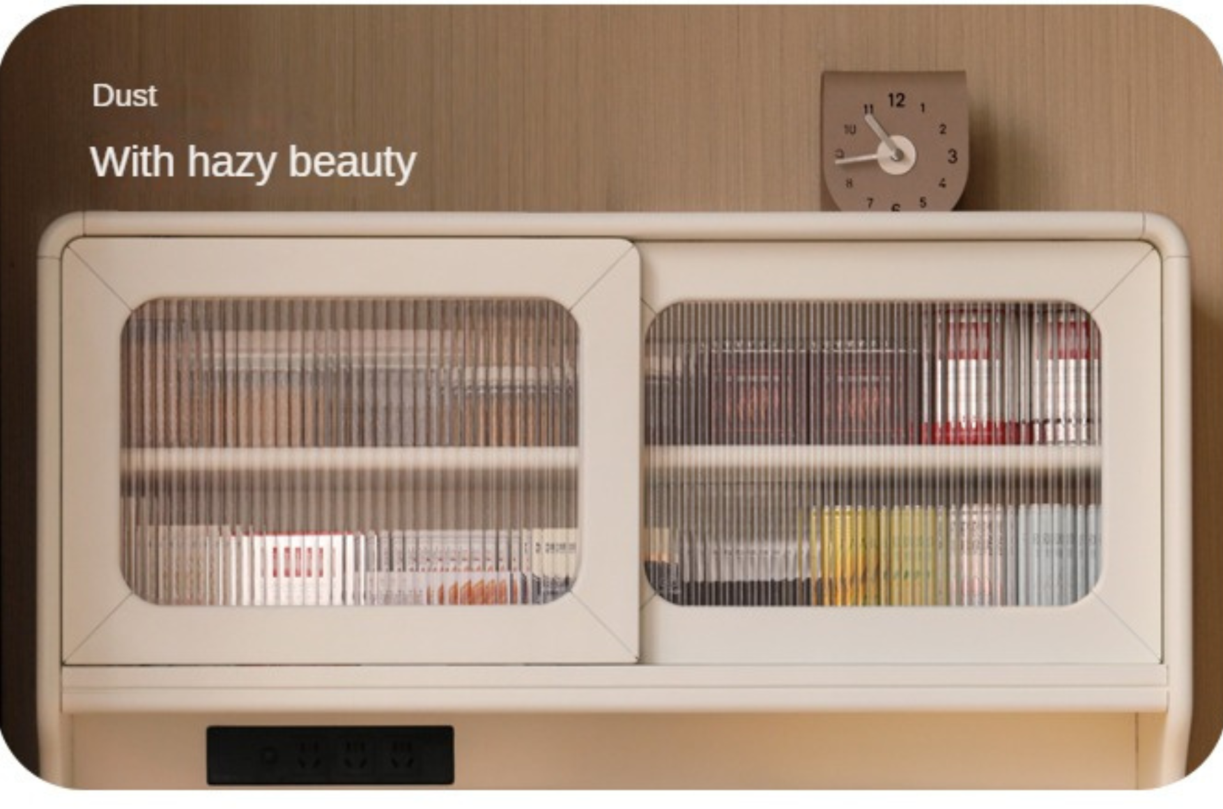 Solid RubberWood,Tulipwood Solid Wood Rock Board Cream Style Dining Sideboard