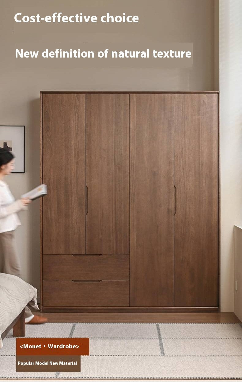 Sandalwood Solid Wood Modern Open Door Wardrobe.
