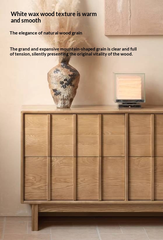 Ash Solid Wood Wabi-sabi Style Four-Drawer Chest