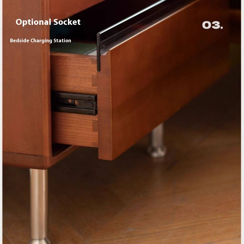 Poplar Solid Wood American Retro Nightstands