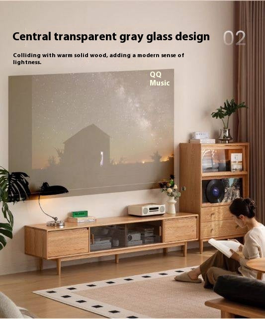 Oak Solid Wood Modern TV Cabinet