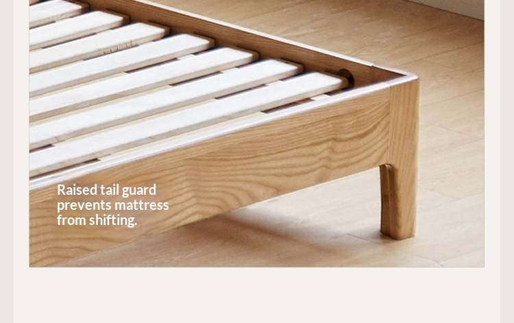 Ash Solid Wood Modern Leather Tufted Platform Bed with USB Charging Port