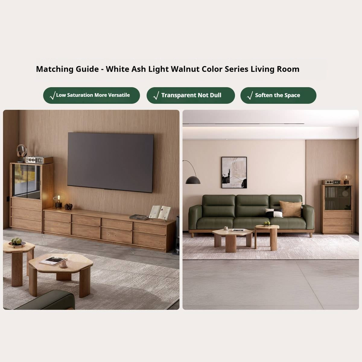 Ash Solid Wood Genuine Leather High Back Sofa