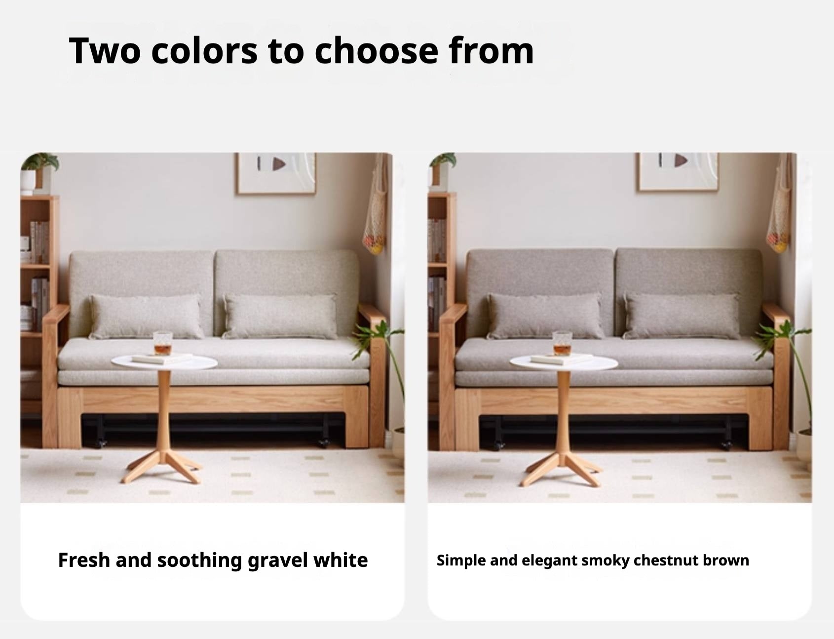 Oak, Ash Solid Wood Sofa Bed Modern Multifunctional.
