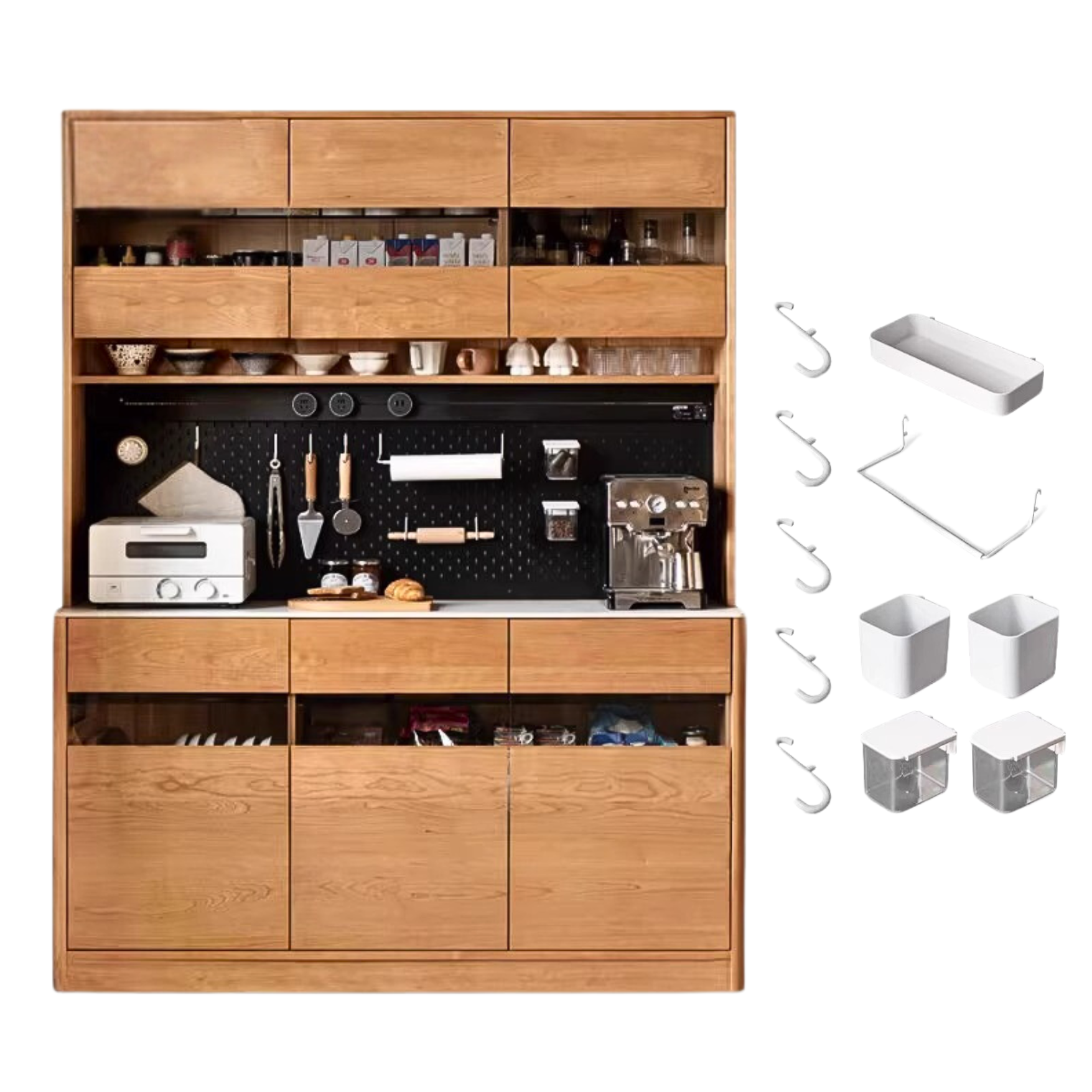 Cherry Solid Wood Large Capacity Storage Sideboard
