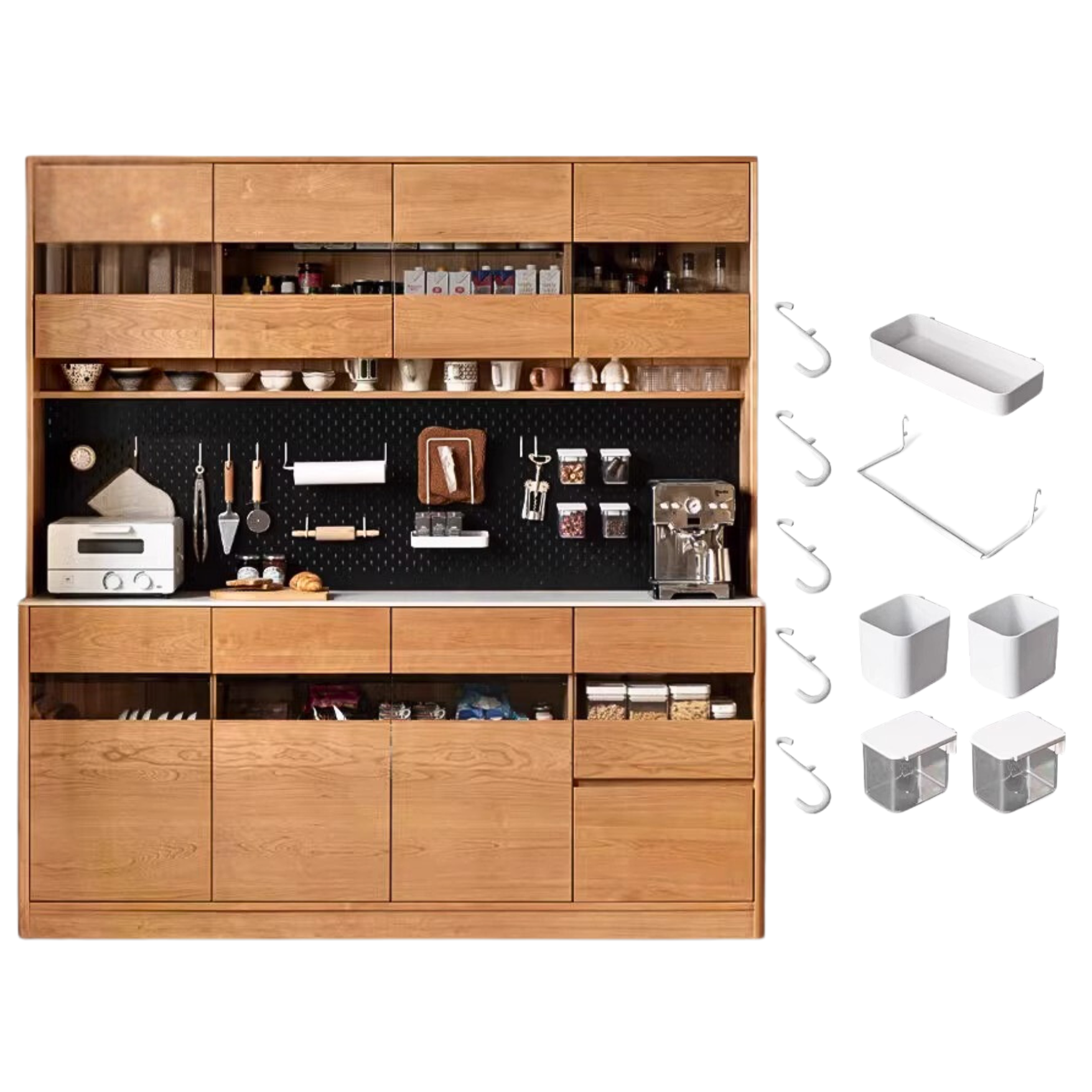 Cherry Solid Wood Large Capacity Storage Sideboard