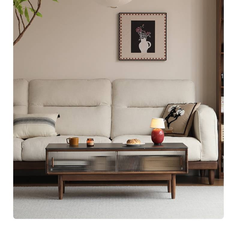 Black Walnut, Oak, Solid Rubberwood Solid Wood Modern Style Coffee Table