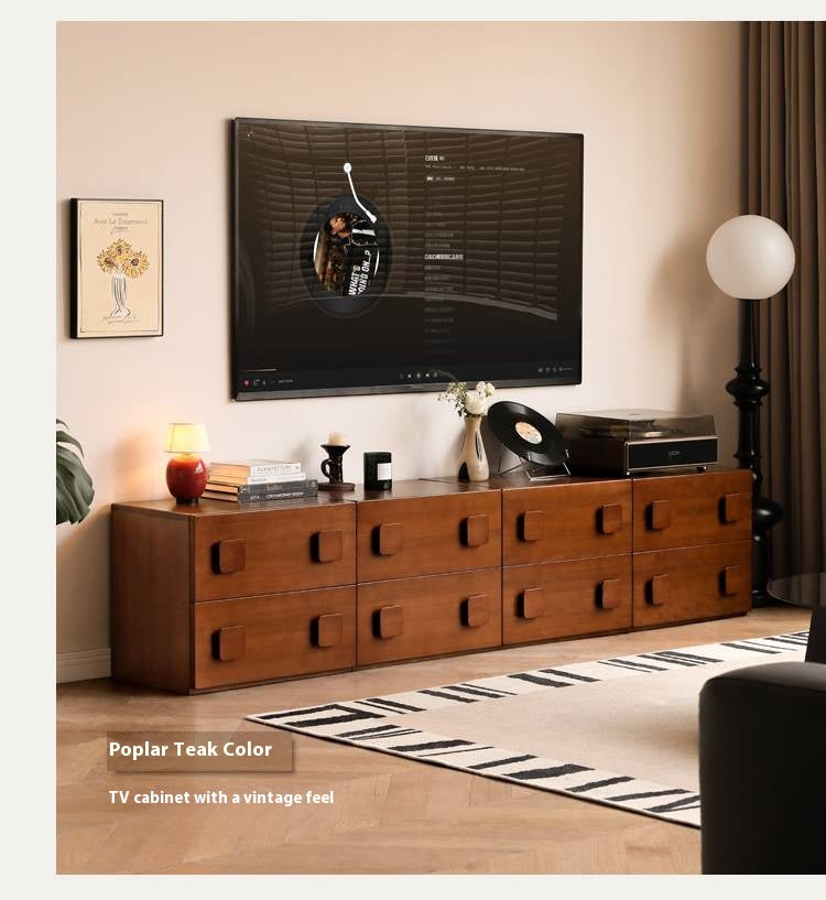 Ash Solid Wood Floor-Standing Module Combination TV Stand