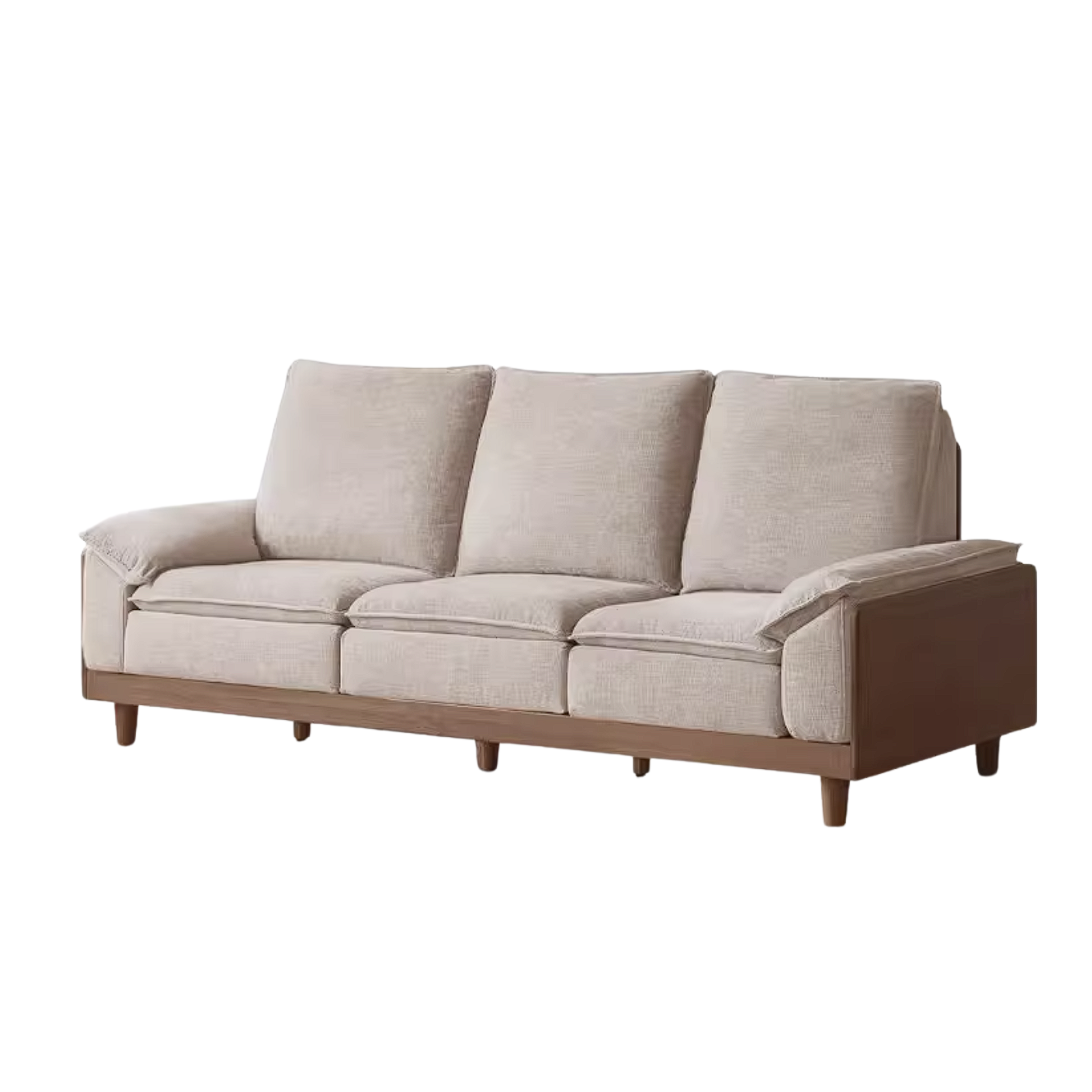White Oak Solid Wood Sofa with Modern Minimalist Style
