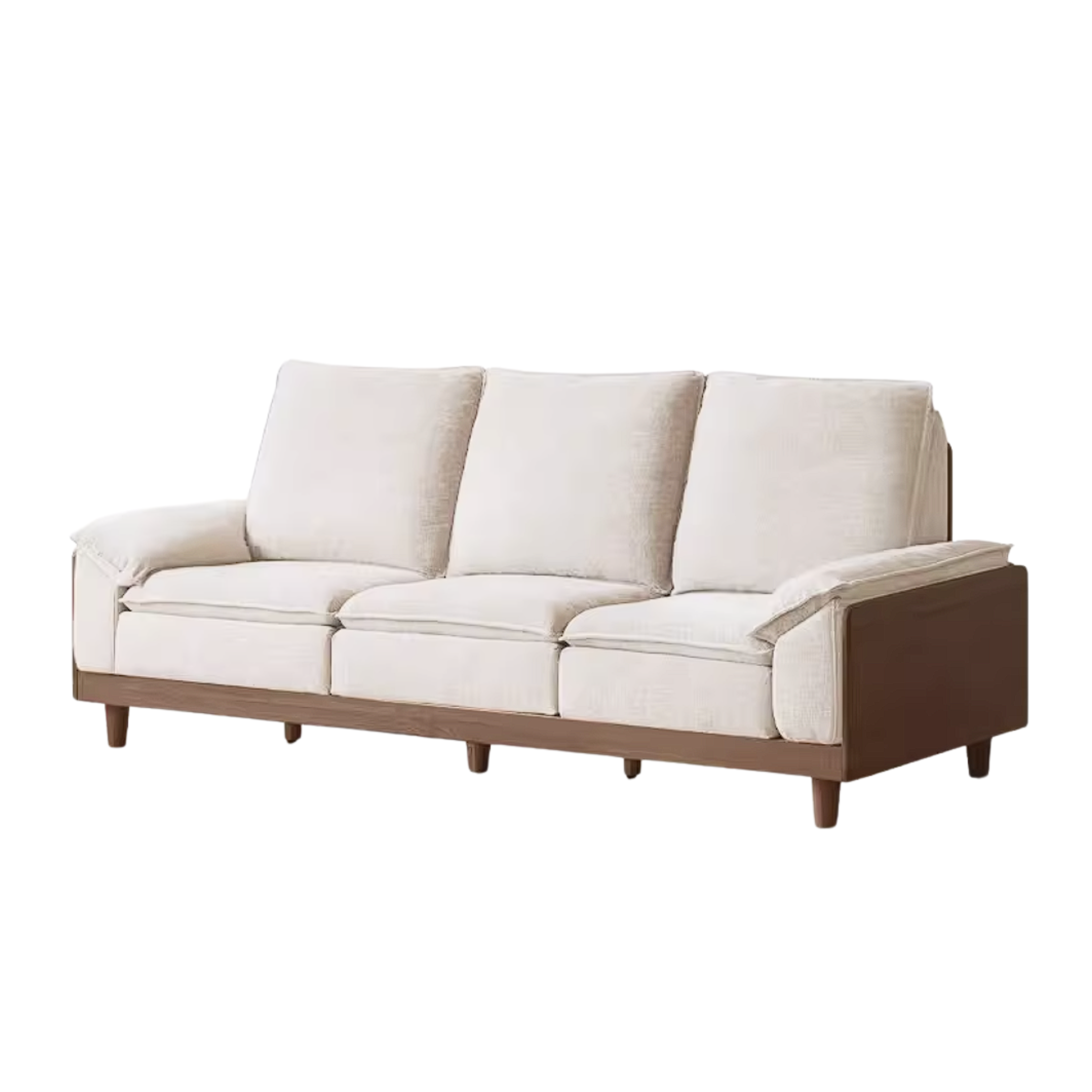 White Oak Solid Wood Sofa with Modern Minimalist Style