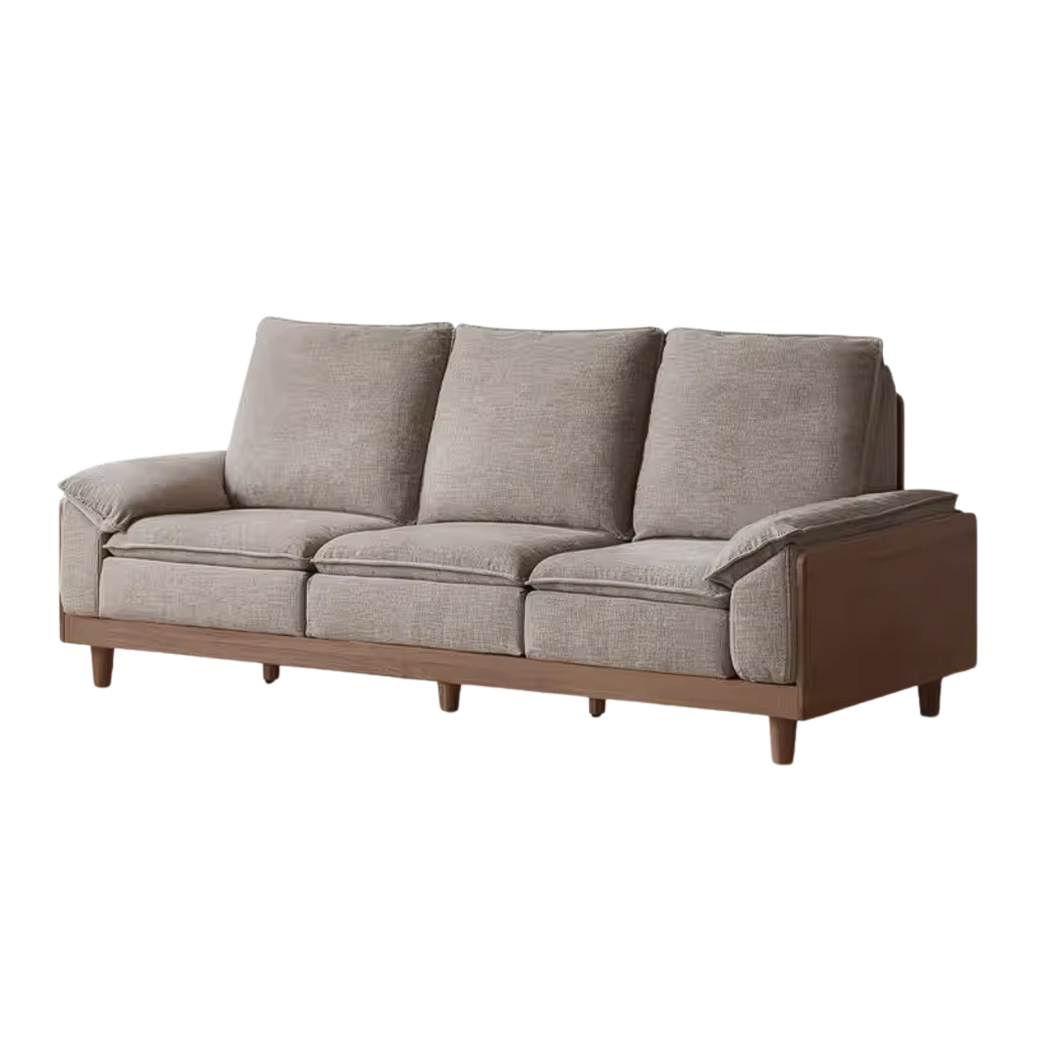 White Oak Solid Wood Sofa with Modern Minimalist Style