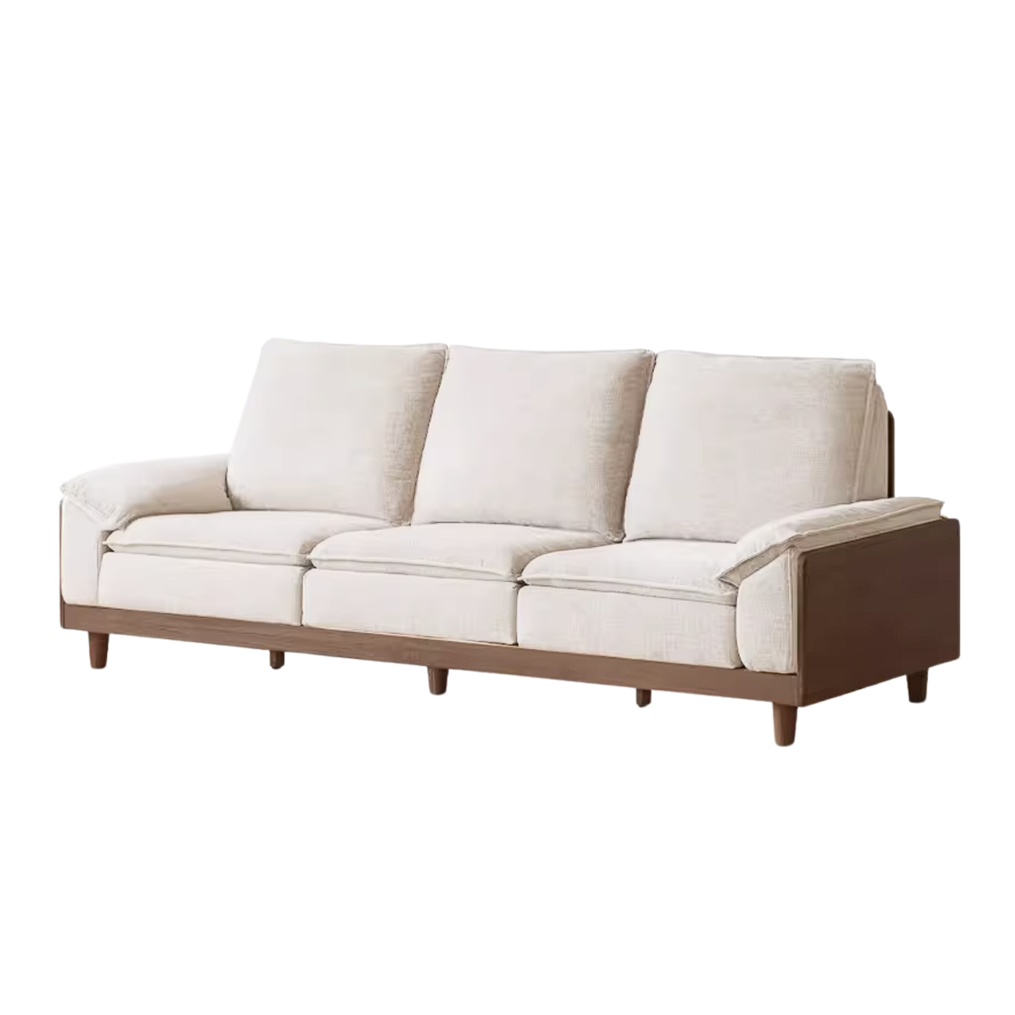 White Oak Solid Wood Sofa with Modern Minimalist Style