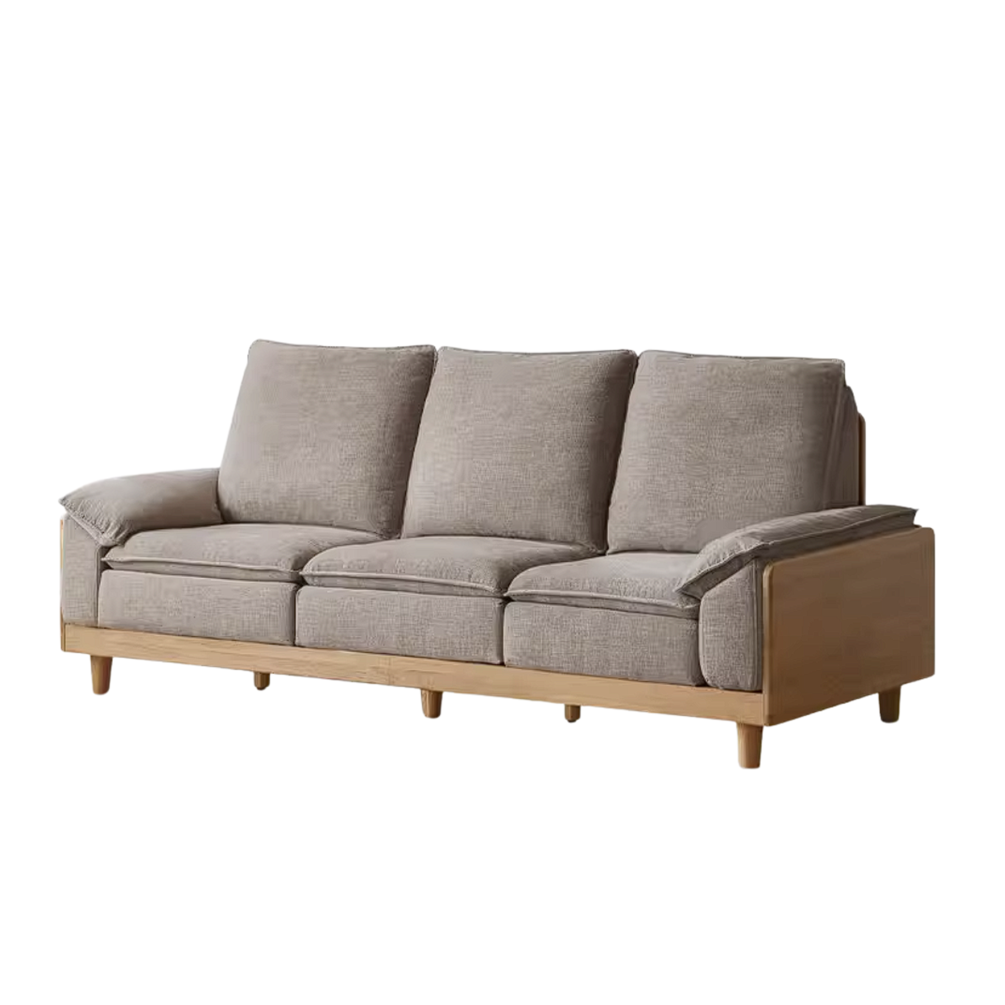 White Oak Solid Wood Sofa with Modern Minimalist Style