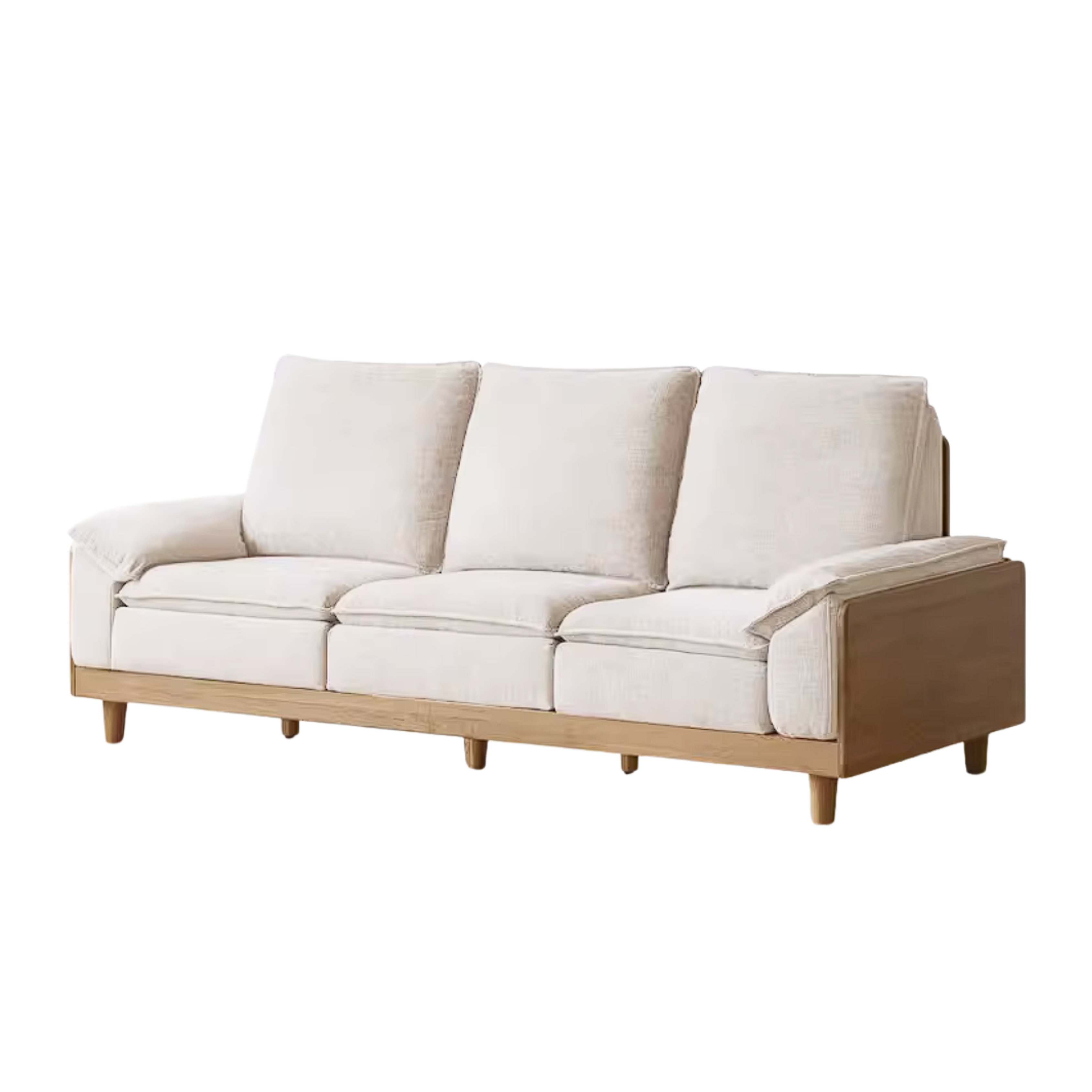 White Oak Solid Wood Sofa with Modern Minimalist Style