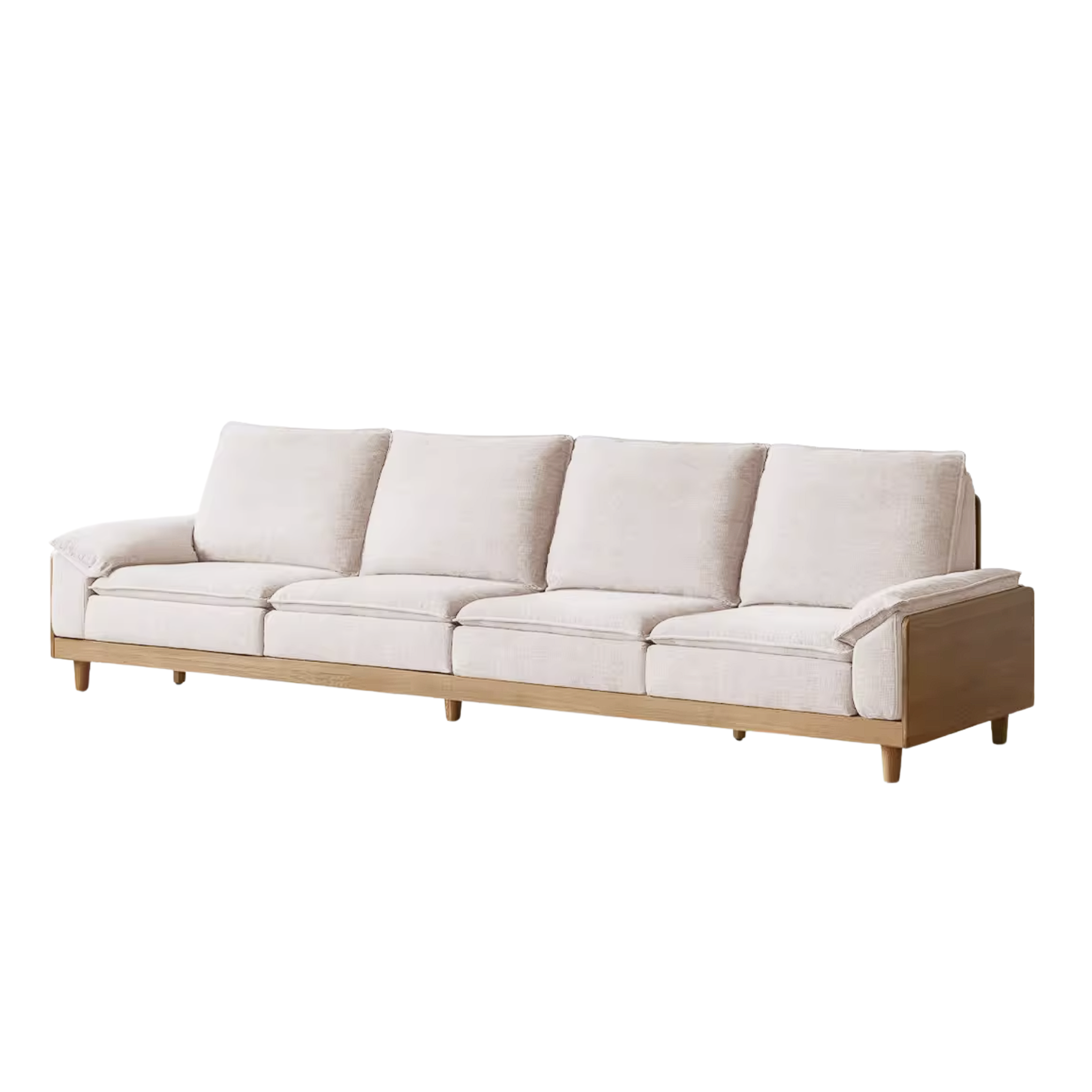 White Oak Solid Wood Sofa with Modern Minimalist Style