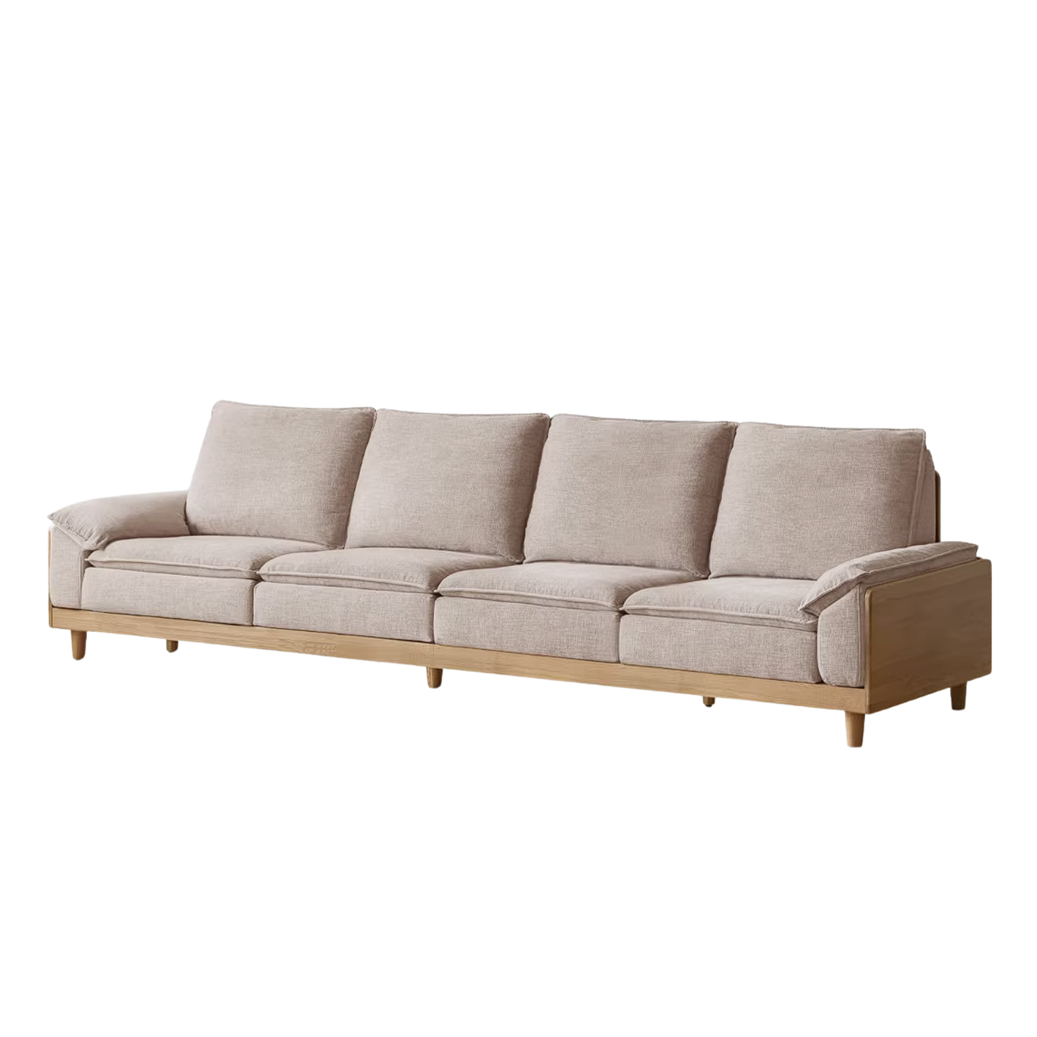 White Oak Solid Wood Sofa with Modern Minimalist Style