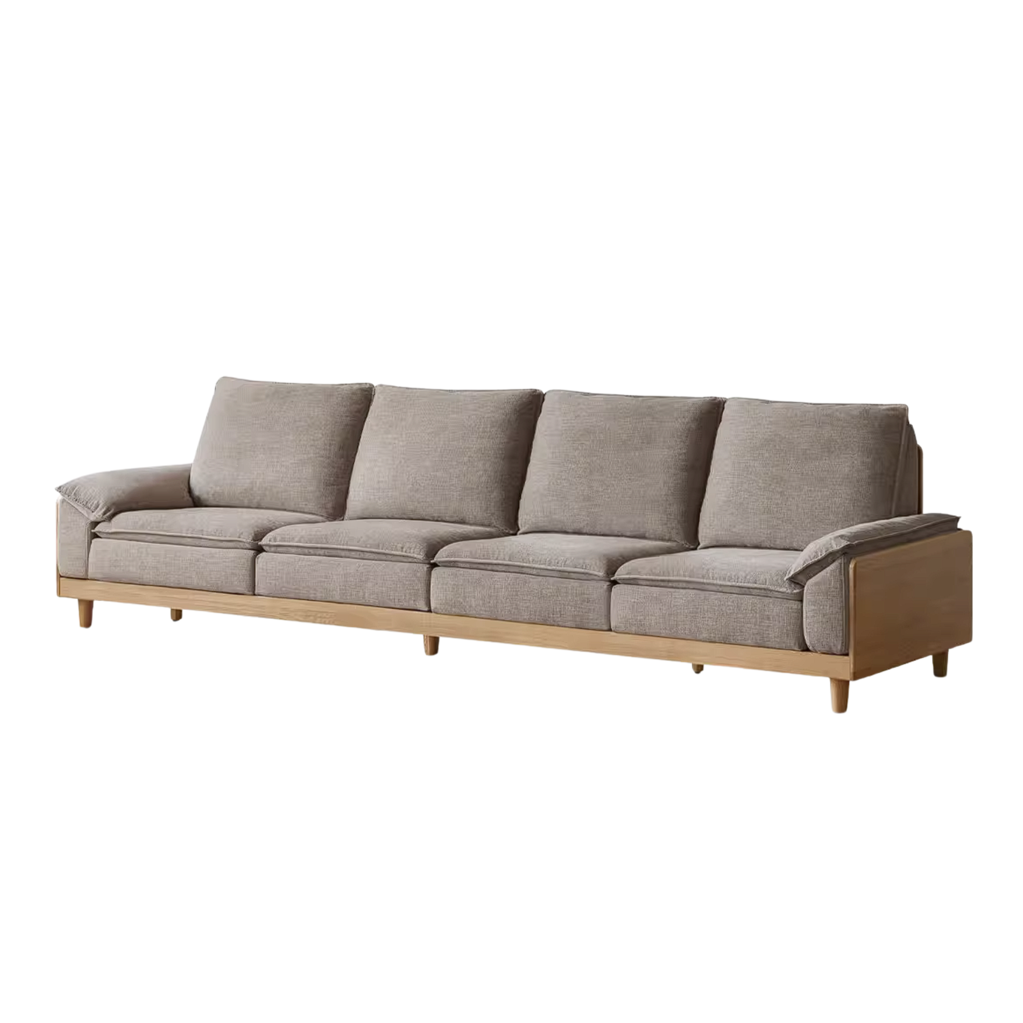 White Oak Solid Wood Sofa with Modern Minimalist Style