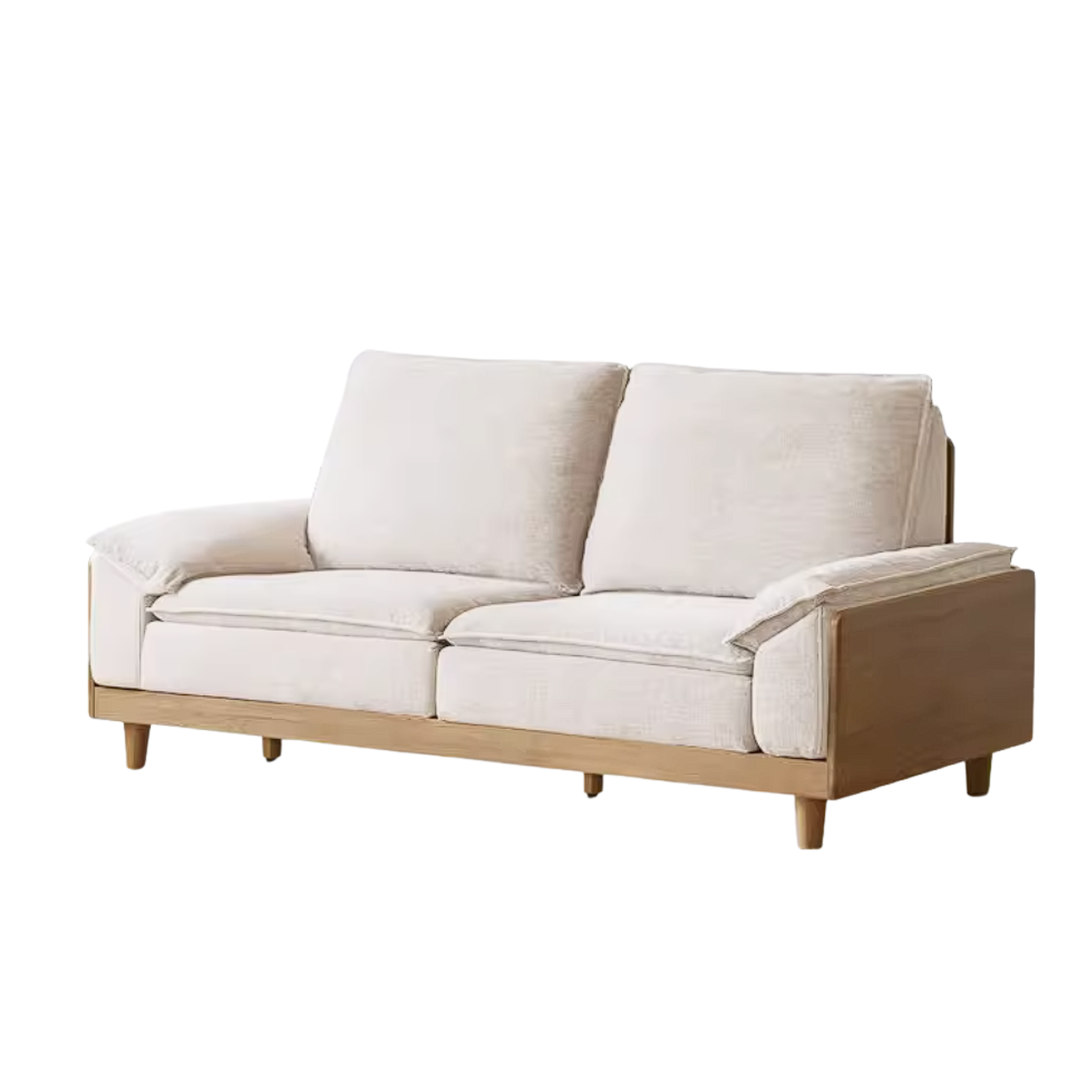 White Oak Solid Wood Sofa with Modern Minimalist Style