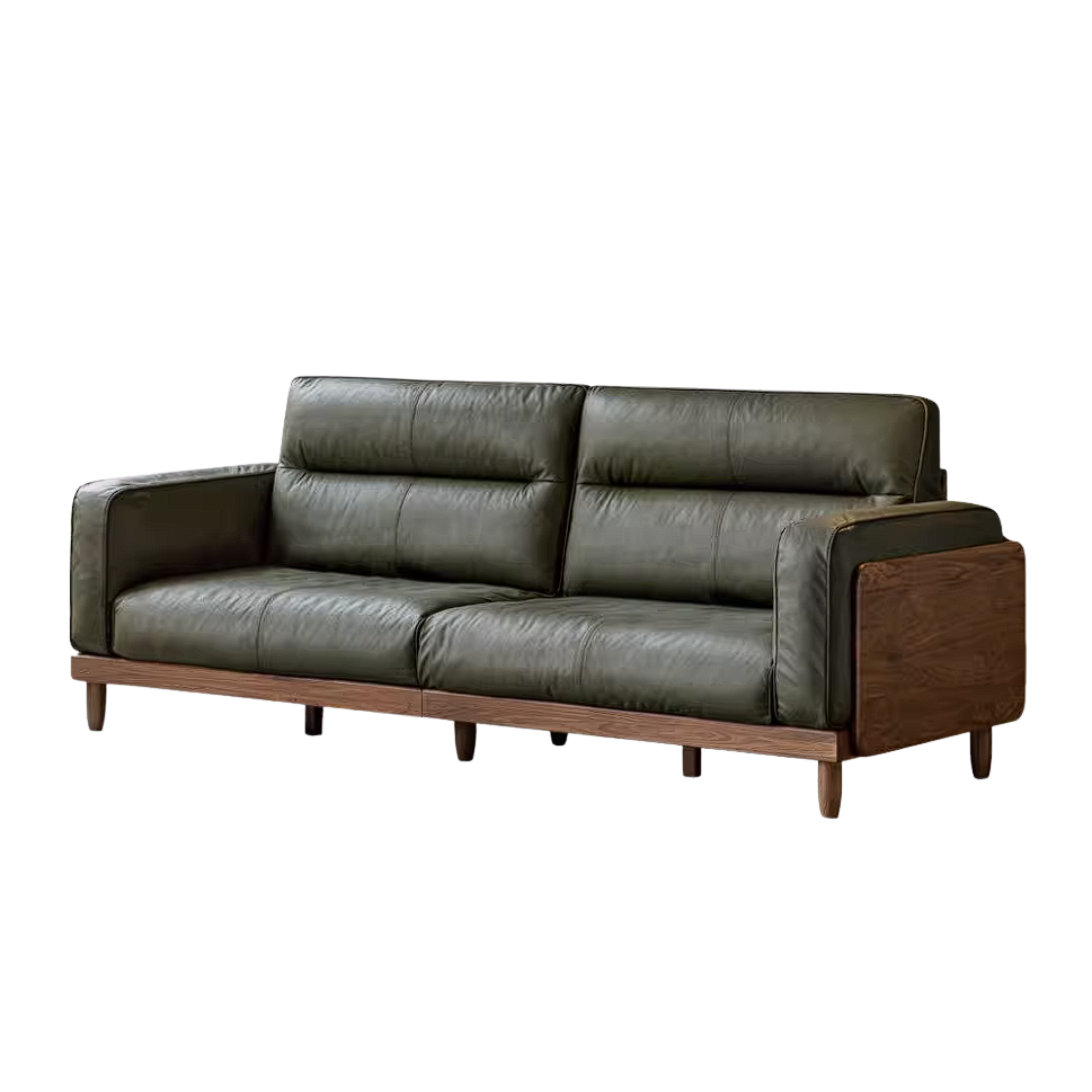 Black Walnut Solid Wood Sofa with Italian Light Luxury Design