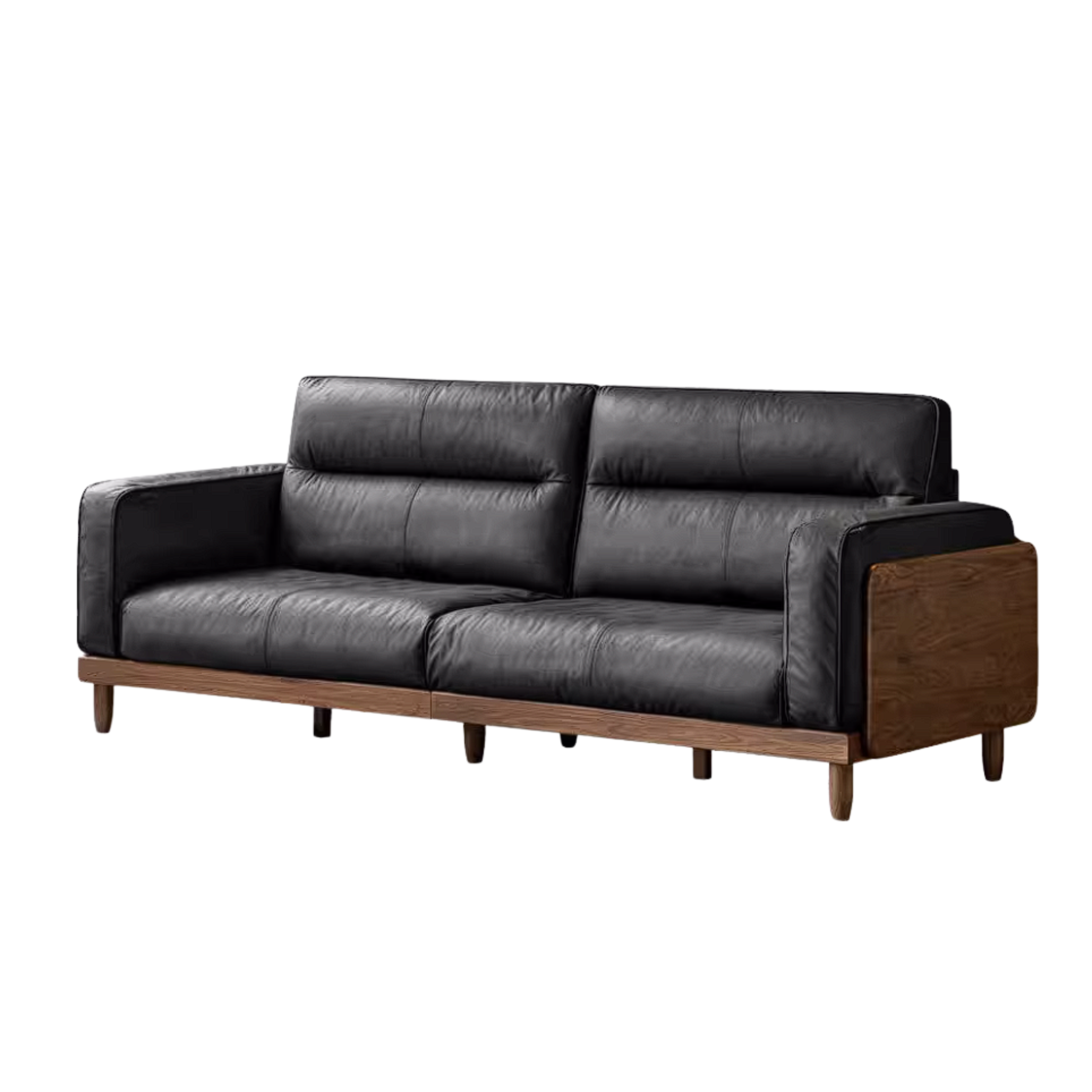 Black Walnut Solid Wood Sofa with Italian Light Luxury Design