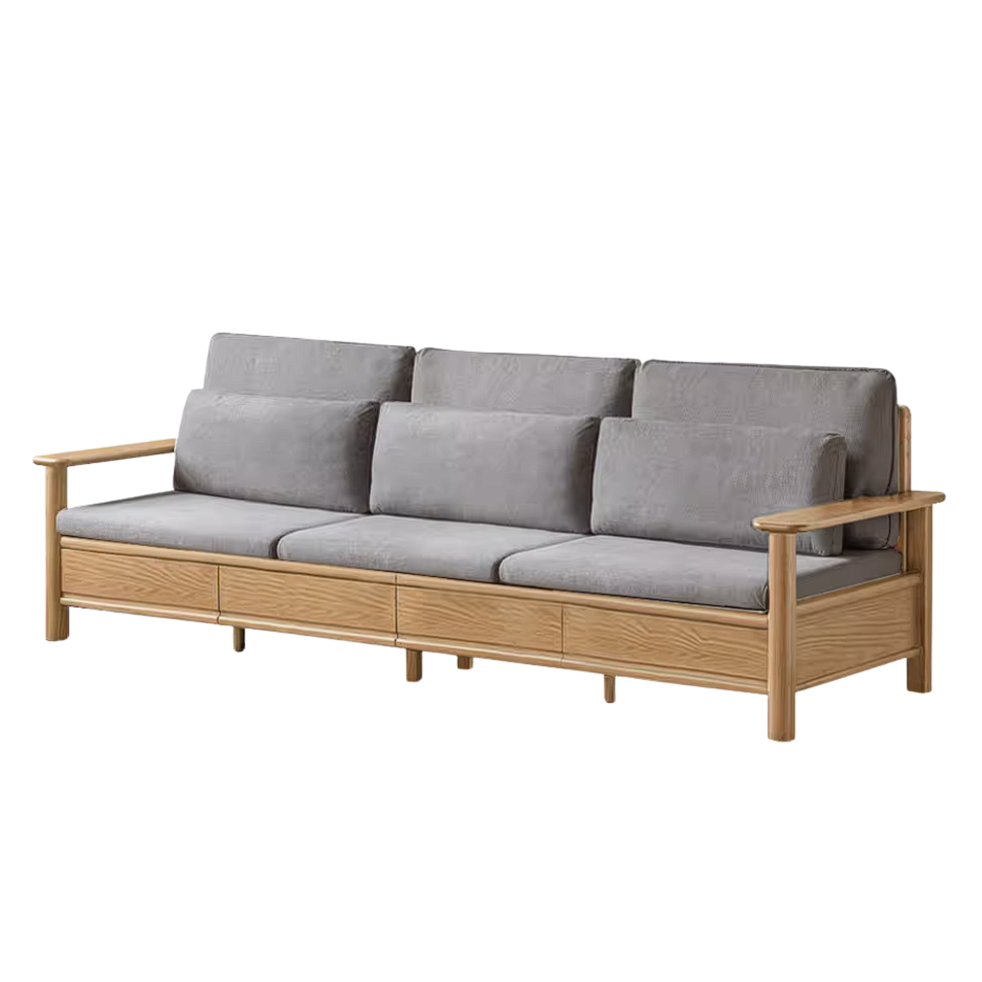 Oak Solid Wood Sofa Bed with Storage Drawers